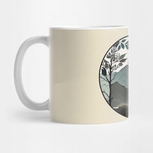 beautiful mountain view, vintage style Mug